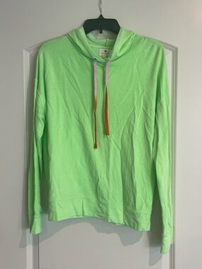 Sundry Neon Green Lightweight Hoodie with Contrast Drawstrings